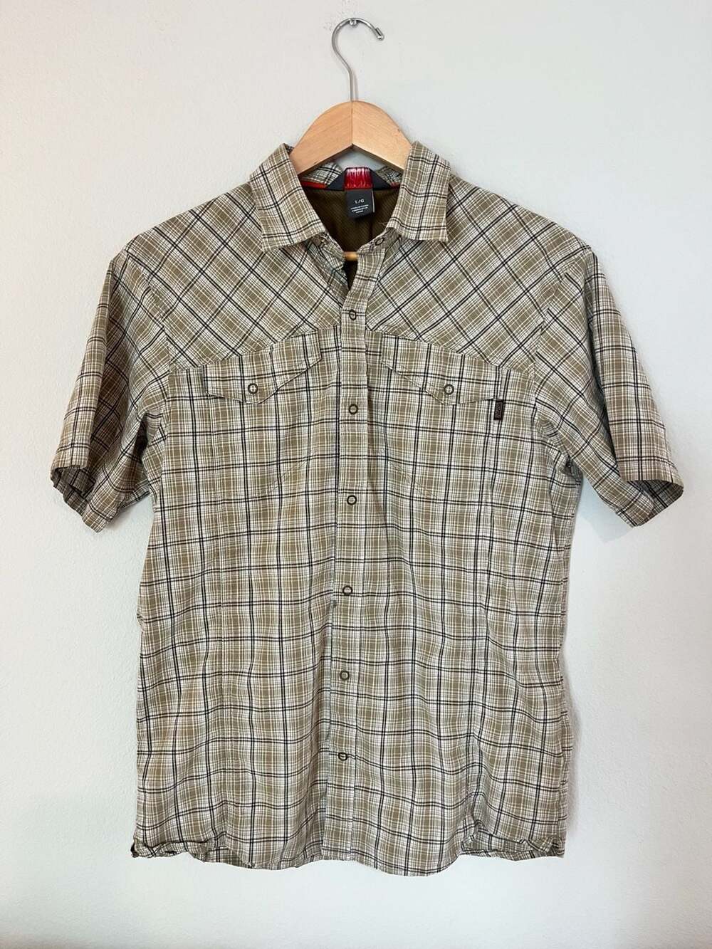 Outdoor Research, Outdoor Hiking/Fishing Men's Plaid Short Sleeve Button Down,L